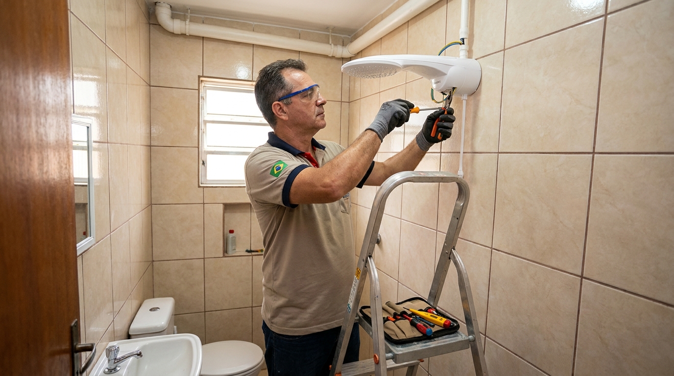 Substituição de Chuveiro Antigo na Maria Goretti, Belo Horizonte‑MG
